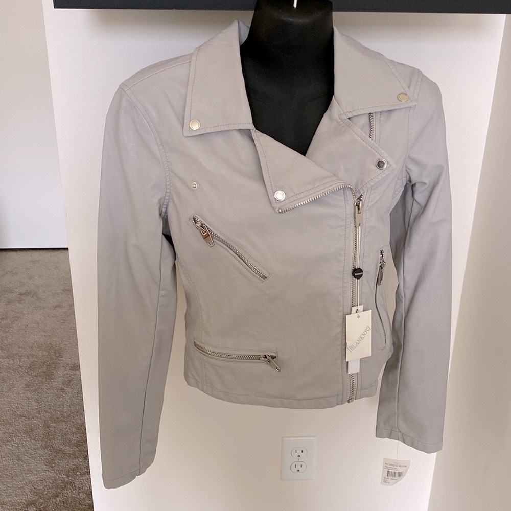 Women's Gray Leather Jacket